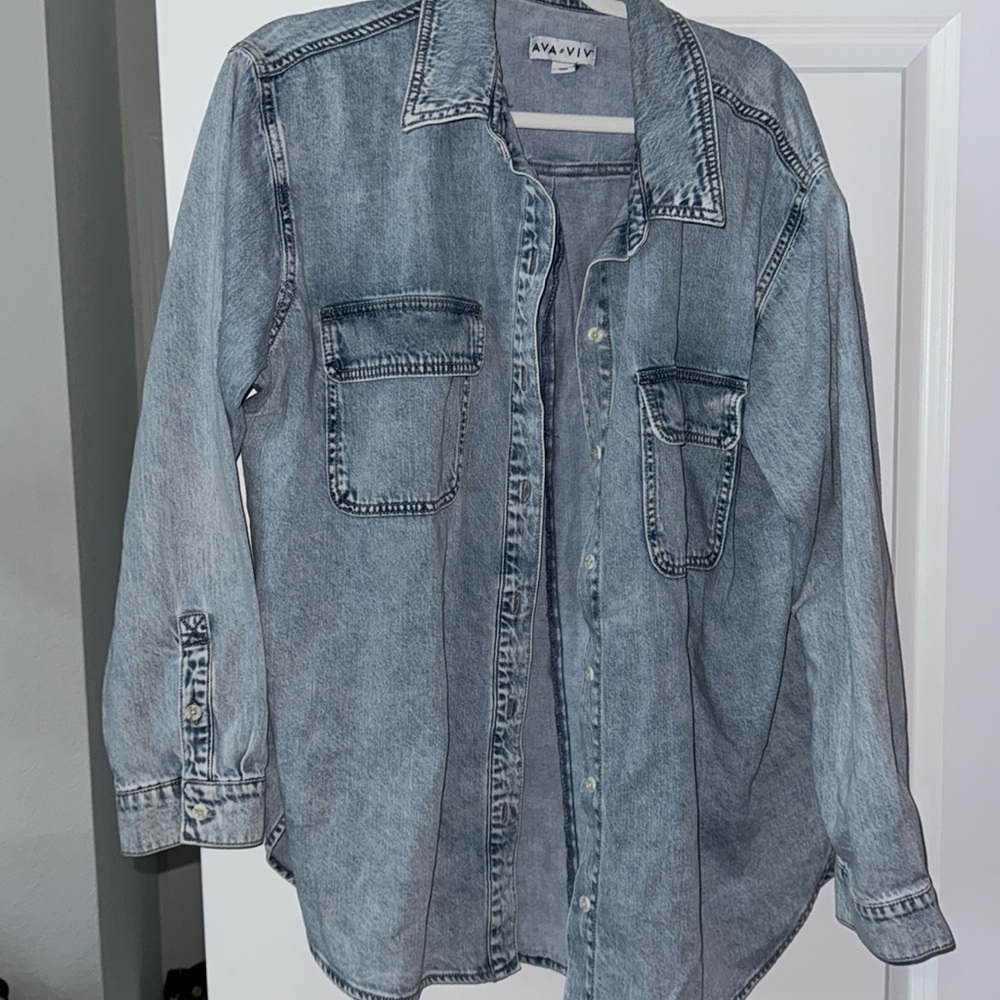 Ava & Viv Jean Shirt Button Down XXL